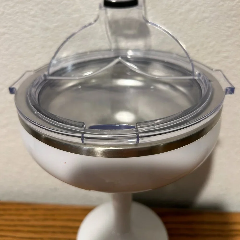 Elegant White Margarita Glass with Lid